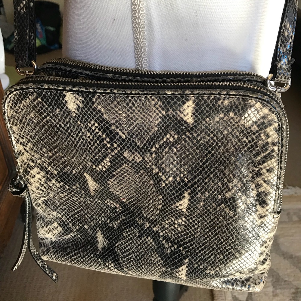 Banana Republic faux python sling cross body purse